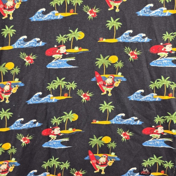 Denim & Flower Shirt Mens Short Sleeve Crew Neck Santa Surf Holiday Cruise MED - Picture 3 of 5